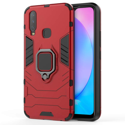 Slim Armour Tough Shockproof Case / Finger Ring Holder for Vivo Y17 / Y12 - Red